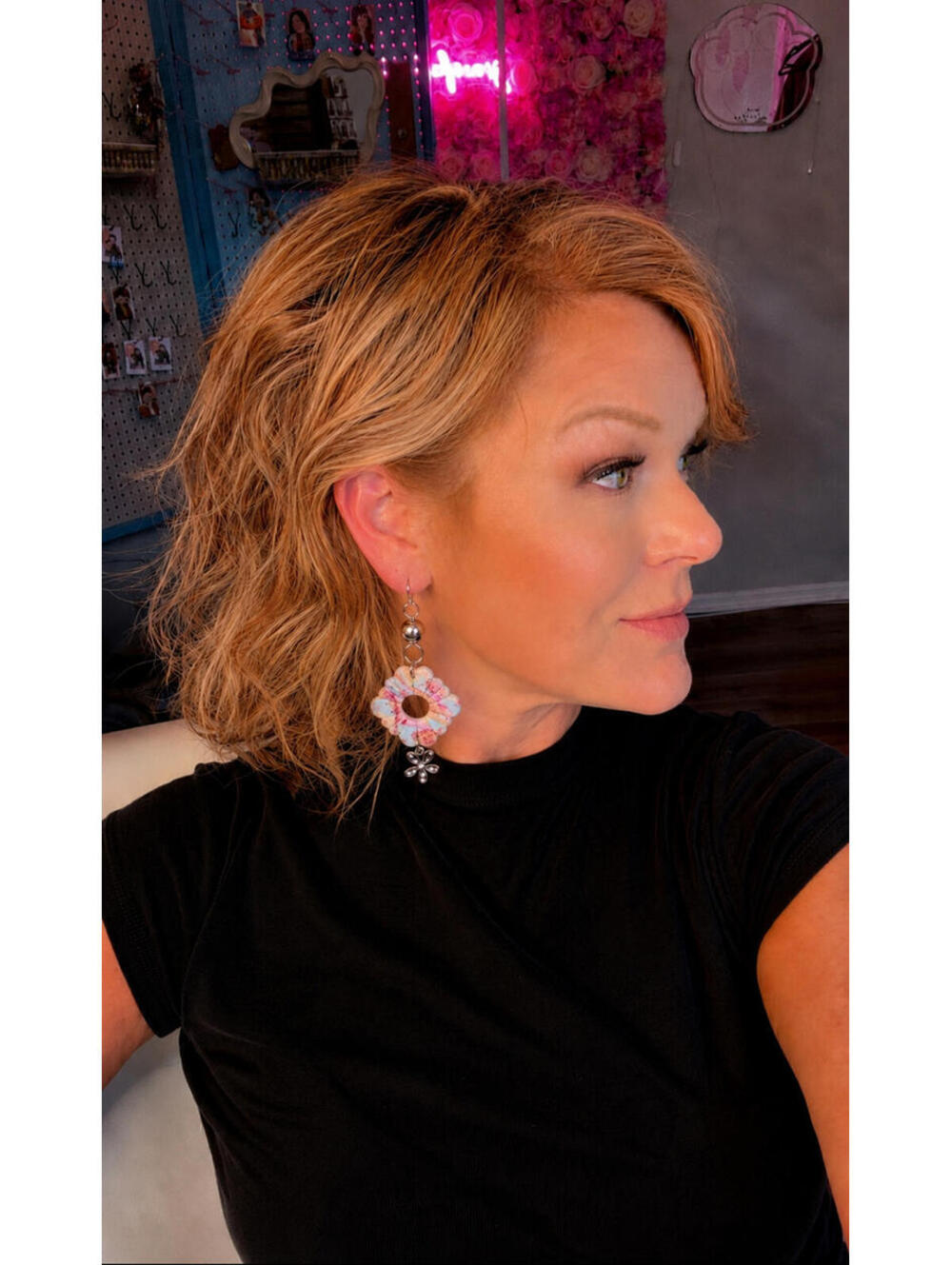 Blomsterdröm Pastel Flower Dangle Earrings